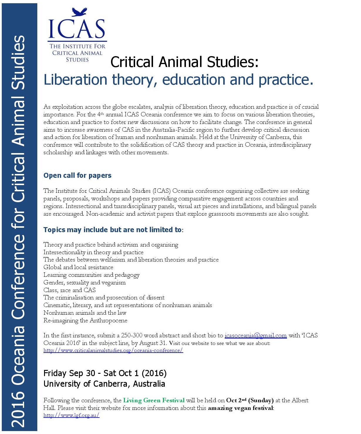 Critical Animal Studies CFP 2016